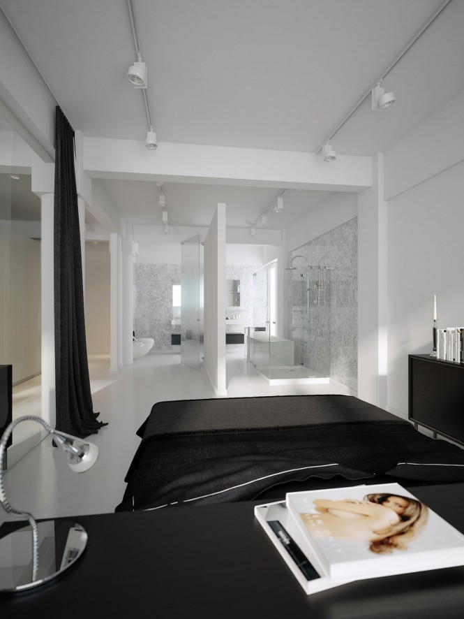 Black white bedroom scheme