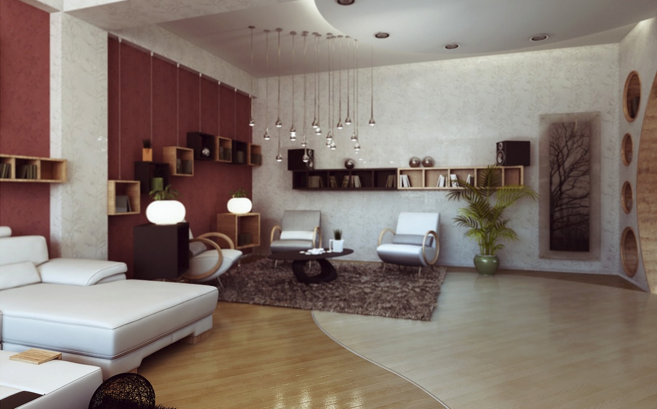 Contemporary Lounge Multi Bulb Light Fixture Interior Design Ideas