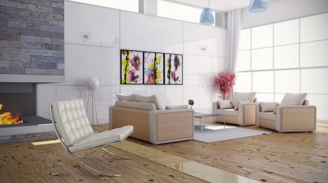 Feminine bright color scheme living room