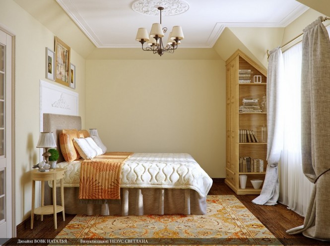 Orange cream bedroom rug