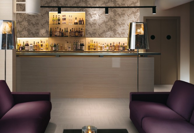 Purple white lounge bar patterned wall tile