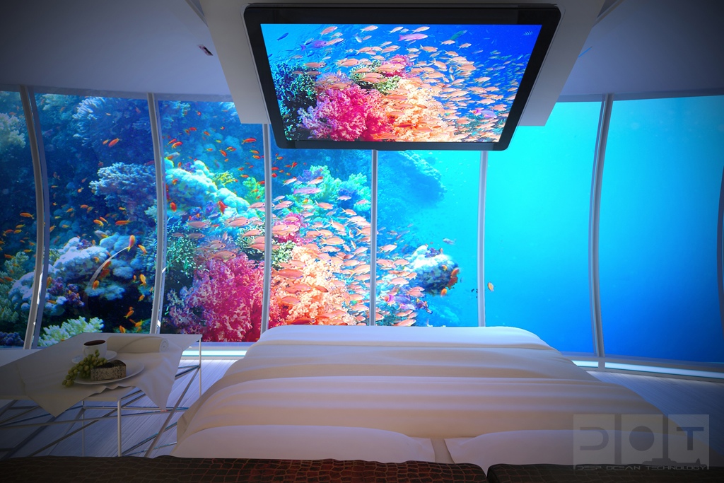 underwater bedroom aquarium walls | interior design ideas.