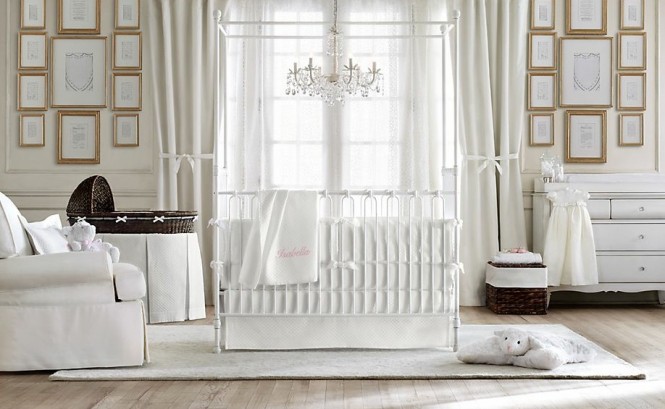 Four-poster cribs create a regal room for your little prince or princess.