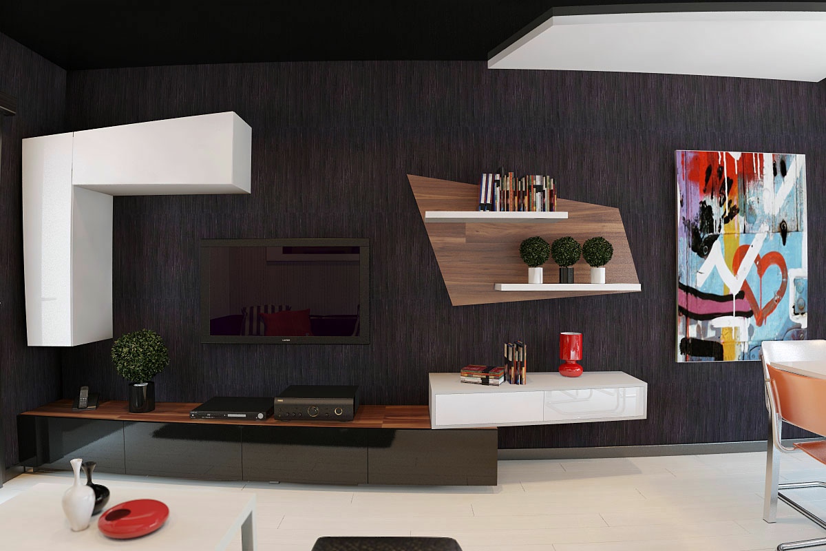 Black white brown living room | Interior Design Ideas