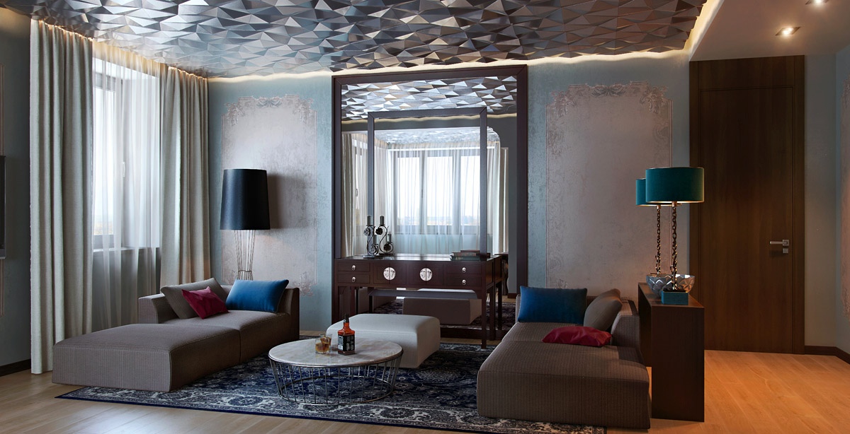 Gray blue living room | Interior Design Ideas