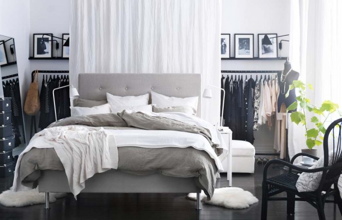 Grey white bedroom