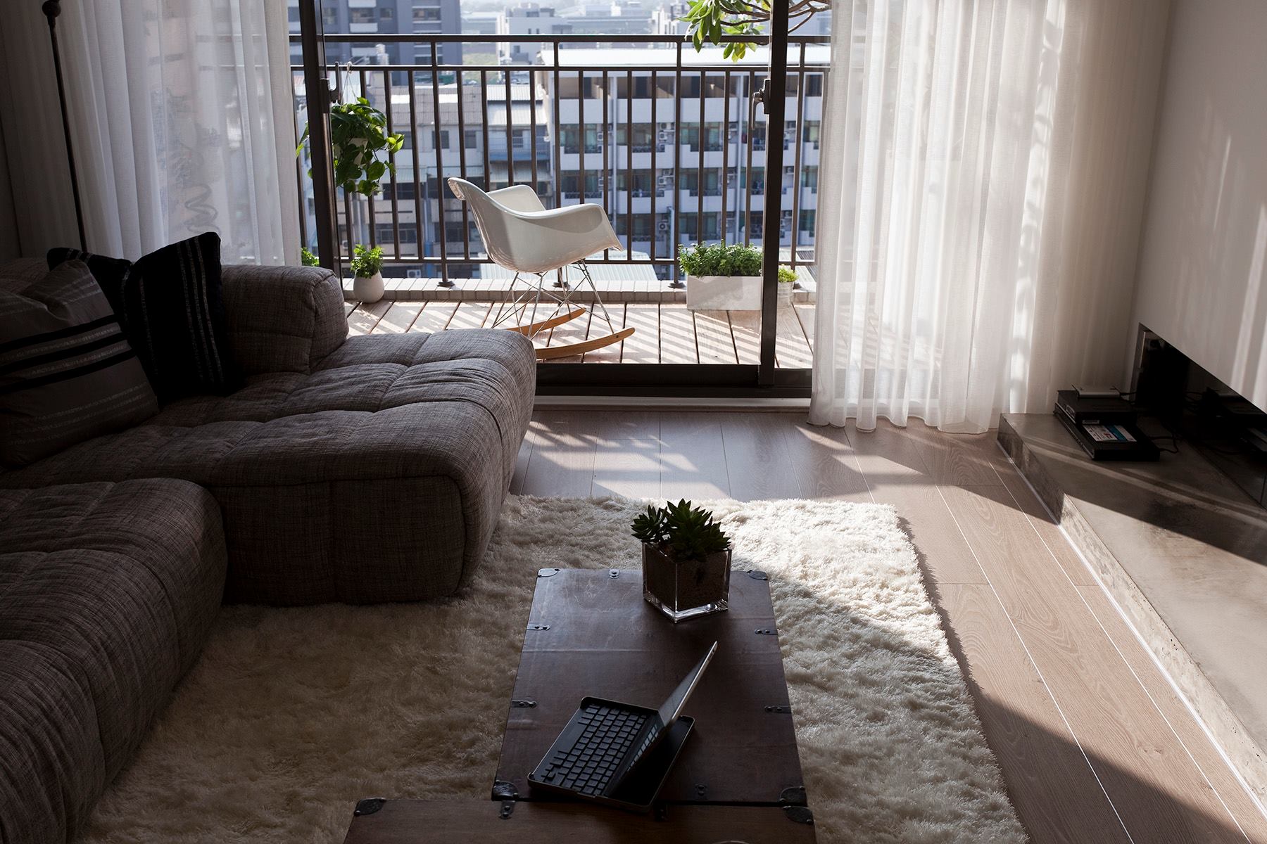 apartment living room with balcony