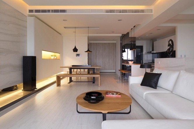 Monochrome living room design