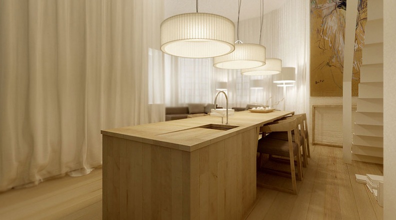 Timber Kitchen Island Interior Design Ideas