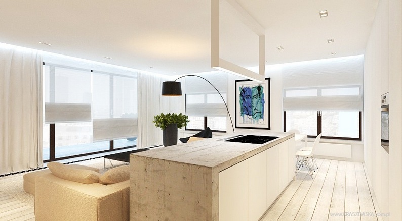 White cream kitchen lounge | Interior Design Ideas