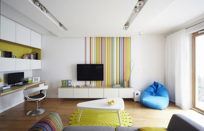This Home Utilizes Quirky Wall Treatments To Really Create A Buzz