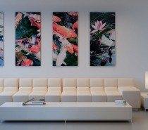 Via ScheMake a statement with wall art, and donâ€™t scrimp on the proportions! Large pieces hung in multiples look bold and daring.