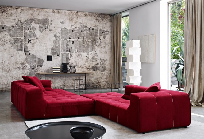 Red chaise lounge