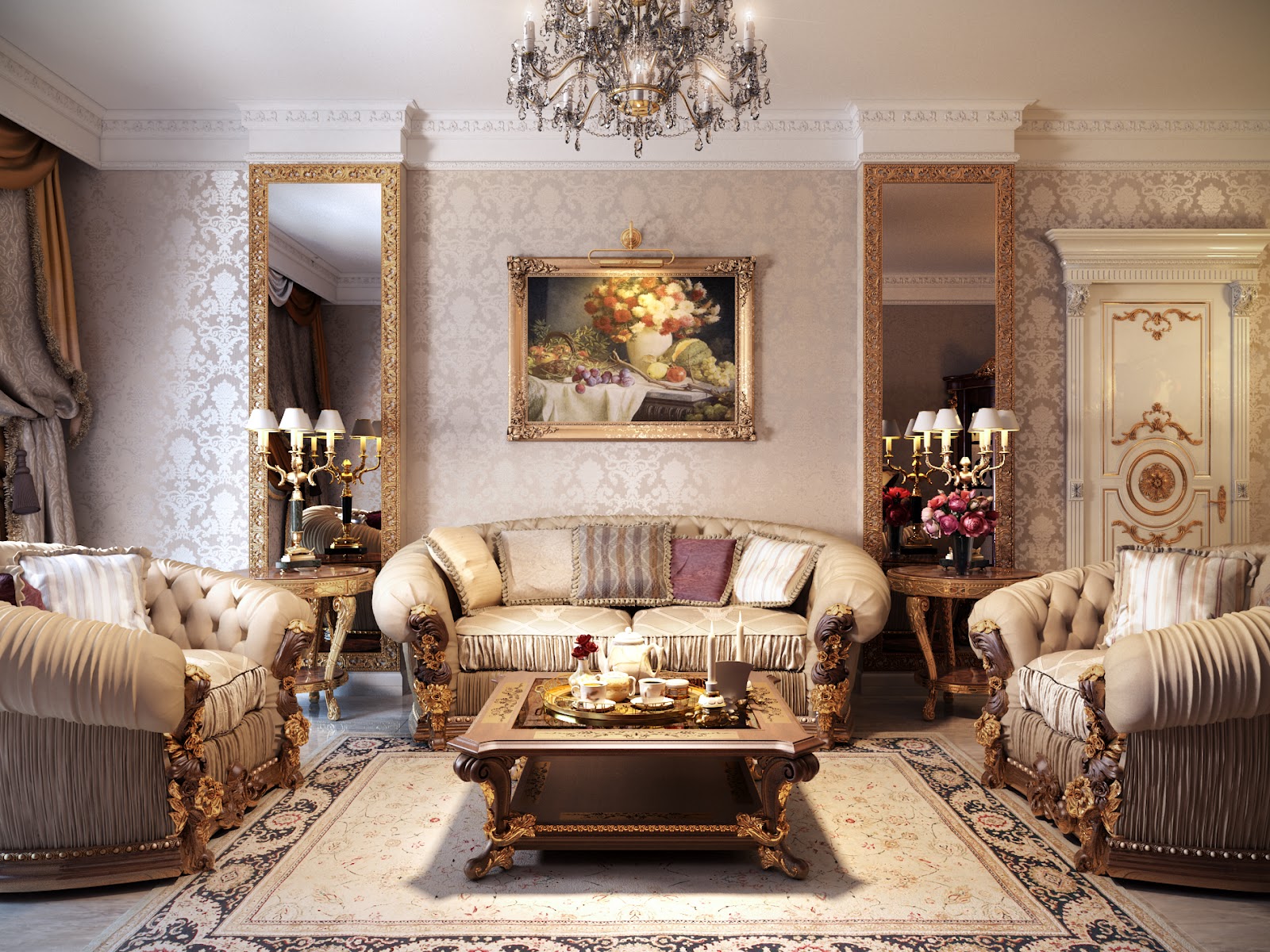 luxury formal living room