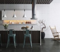 modern kitchen with island bar