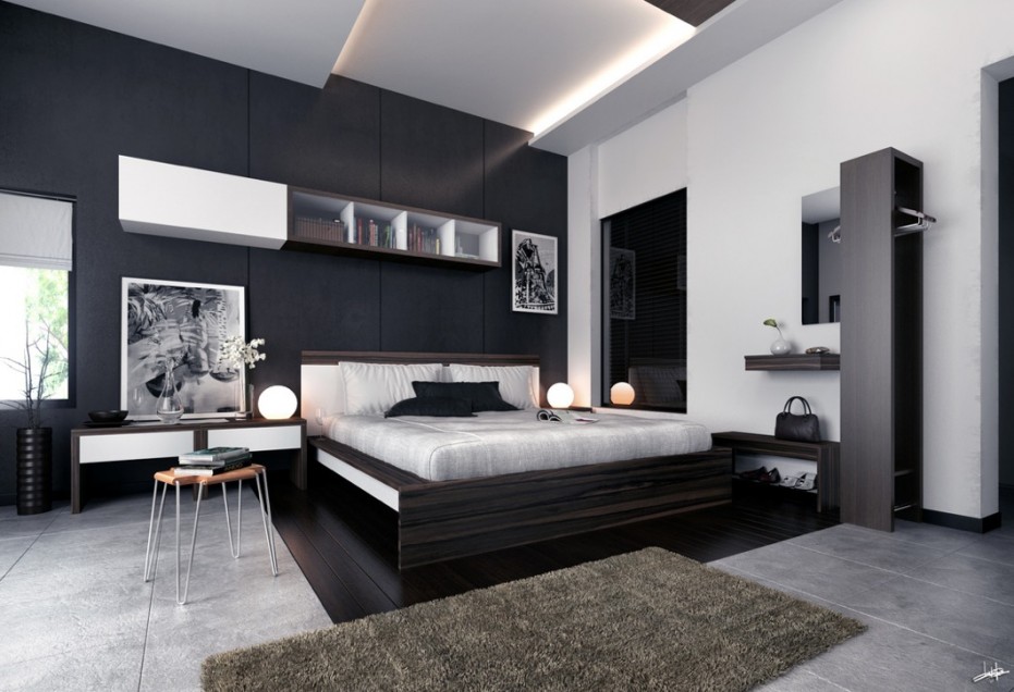 ... Modern bedroom black and white prints | Interior Design Ideas