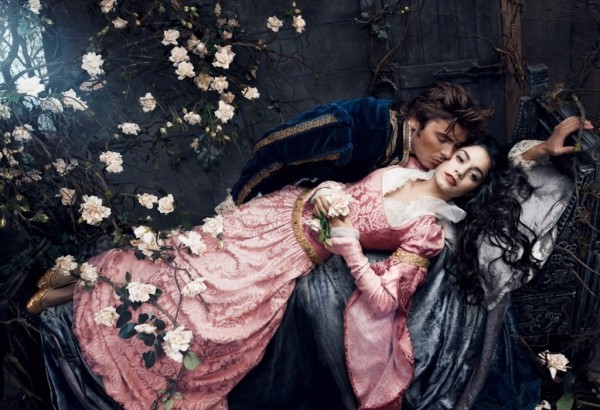 Former Disney darlings Vanessa Hudgens and Zac Effron are pictured here as Sleeping Beauty and her Prince Charming.