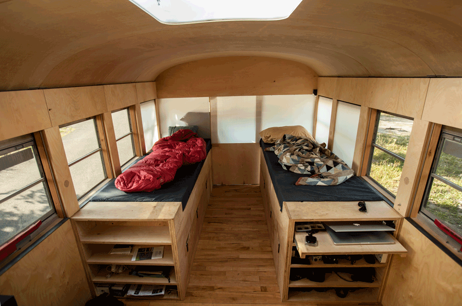 School Bus Converted into Small Home By Architecture Student