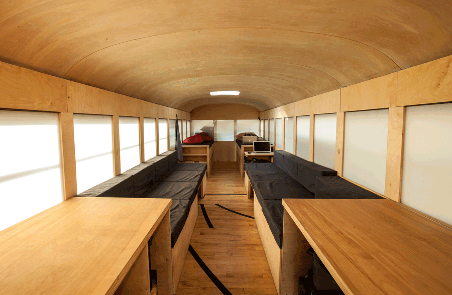 School Bus Converted Into Small Home By Architecture Student