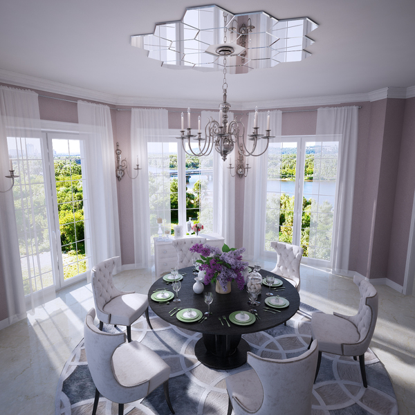 Mirrored Ceiling Rose Interior Design Ideas