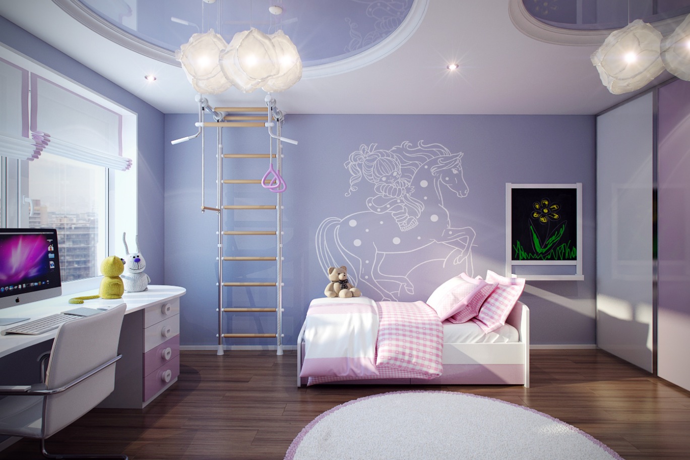 Featured image of post Purple And Pink Kids Room - Pink and purple are still two of the most popular and classic color choices for a little girl&#039;s bedroom.