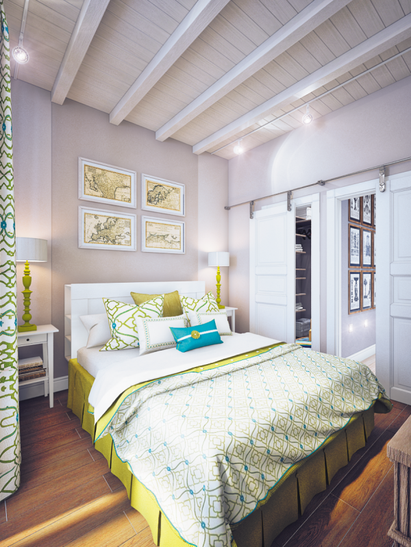 White green bedroom