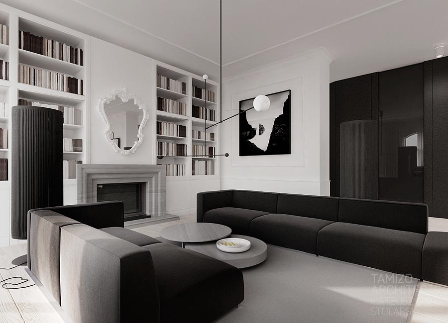 monochrome living room decor | interior design ideas.