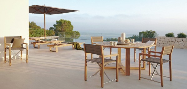 Teak chairs look warm and inviting, especially when matched up with a teak table.