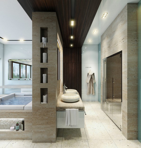Luxury bathroom layout