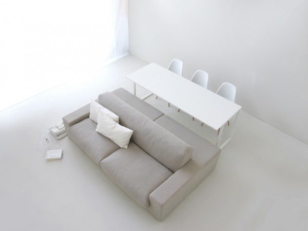 Gray double sided sofa
