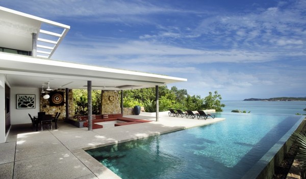 At this villa, uninterrupted ocean views prevail.