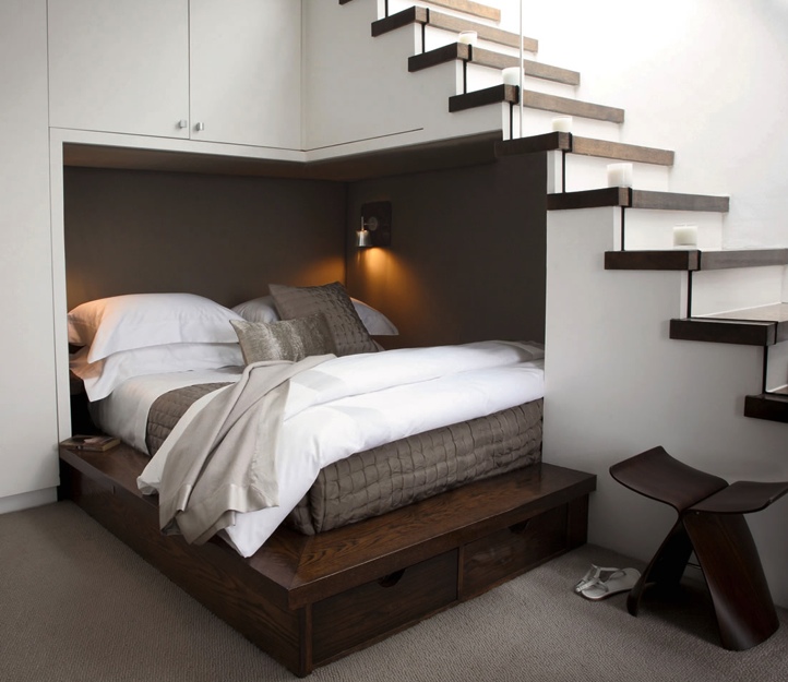 ... under-stair alcove, and the design also incorporates under-bed and
