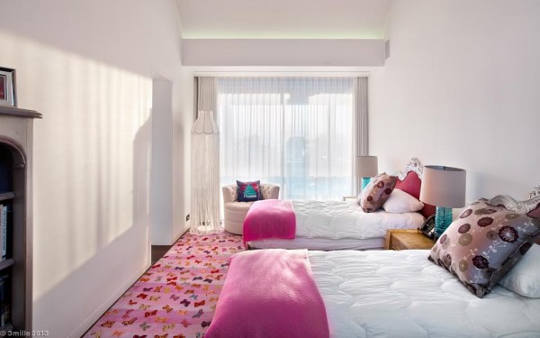 Pink white bedroom