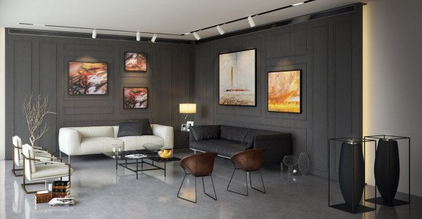 paneling living designs rooms decor modern interior larger masculine panelling spacious minimalist wood gray smaller super dark cladding terrific kframe
