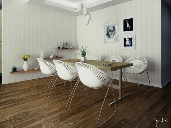 Modern white dining chairs