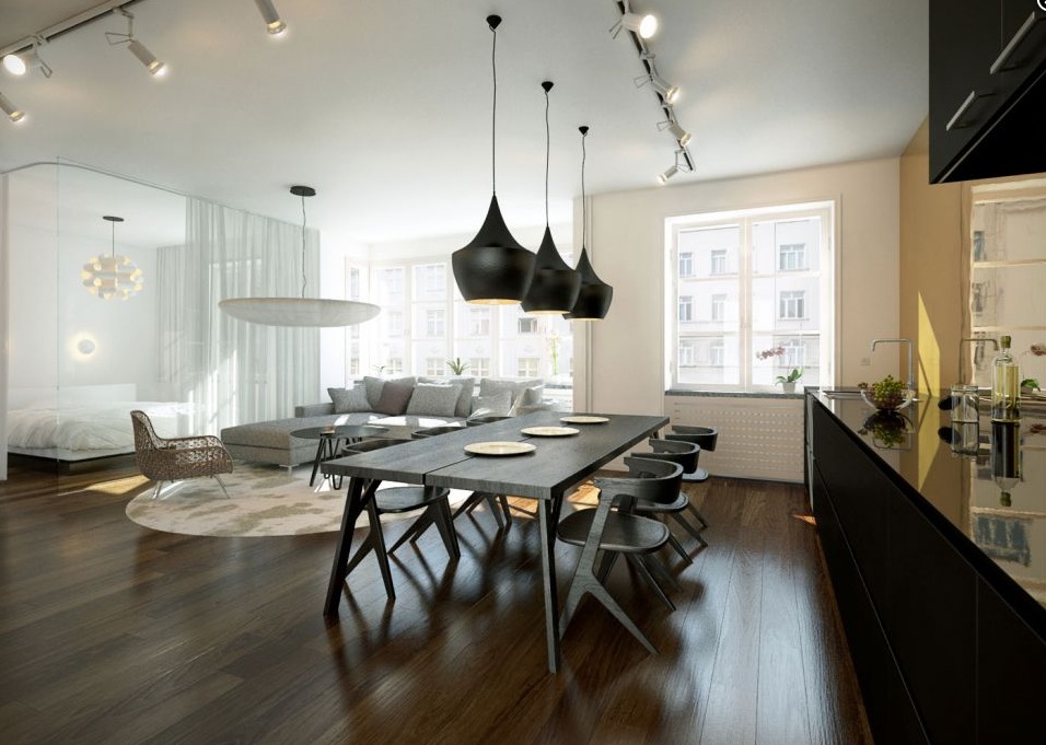 Chic open plan lounge kitchen diner | Interior Design Ideas