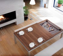 Extended use can come from incorporating a concealed games table.