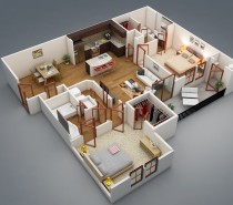 Double Bedroom L-Shaped Home Design: 2 Examples With Floor Plans