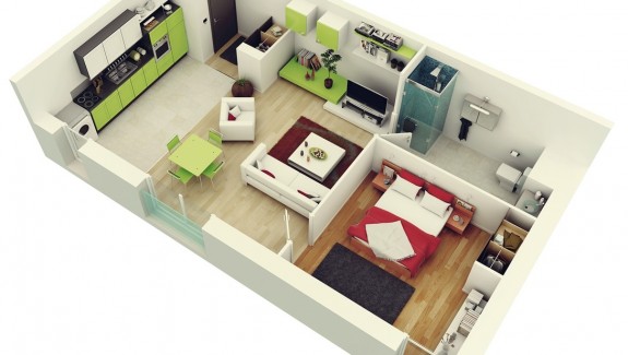 1 Bedroom Apartment/House Plans