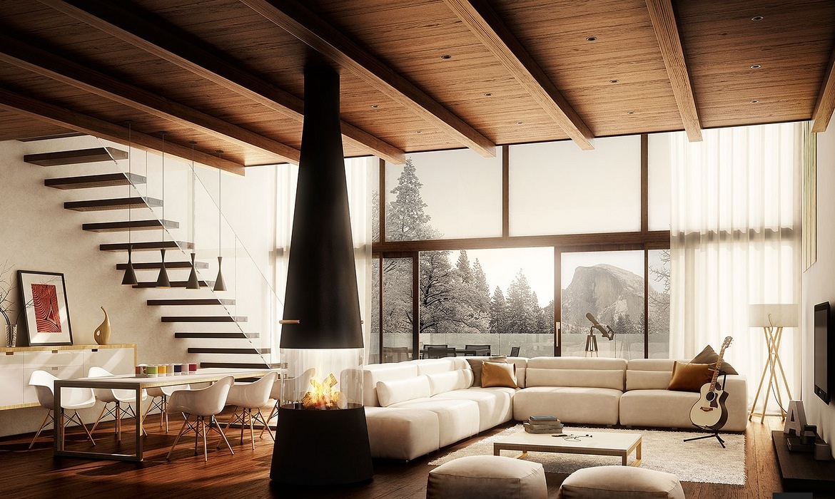 warm cozy modern living room