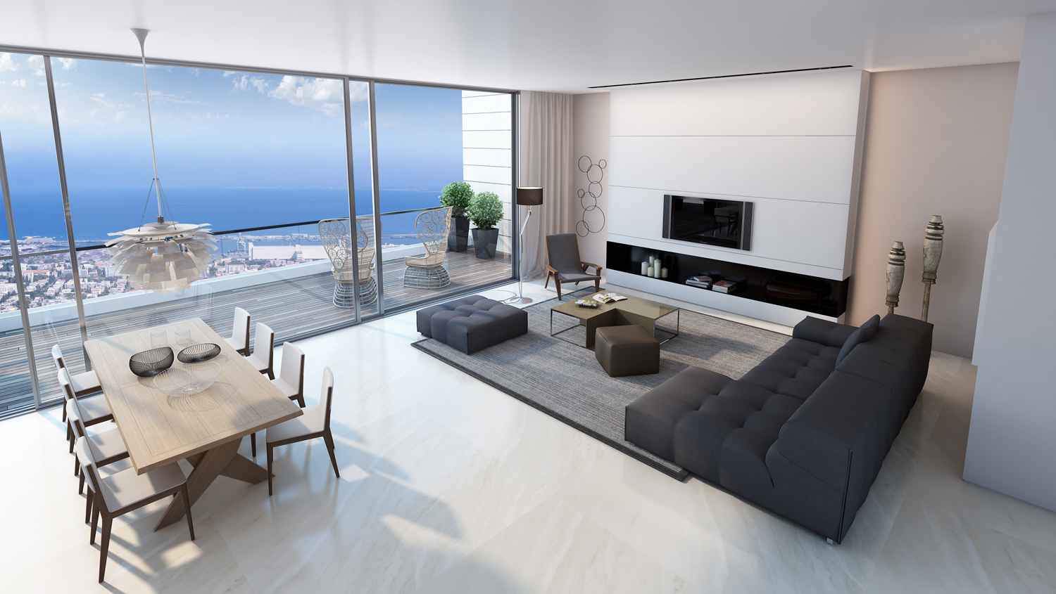 living room sea view   Interior Design Ideas.