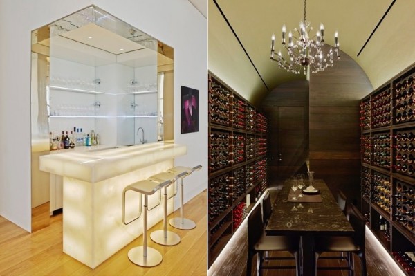 luxury home bar and wine cellar