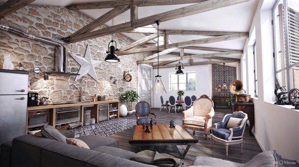rustic classic style living