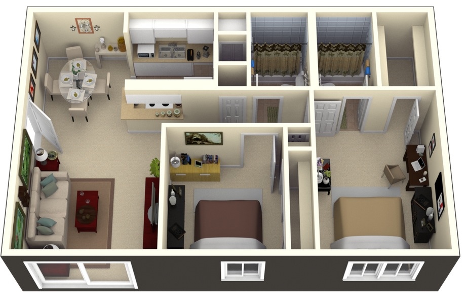 2 Bedroom Apartment/House Plans smiuchin