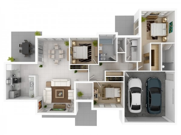 3 Bedroom Apartment House Plans Deezner