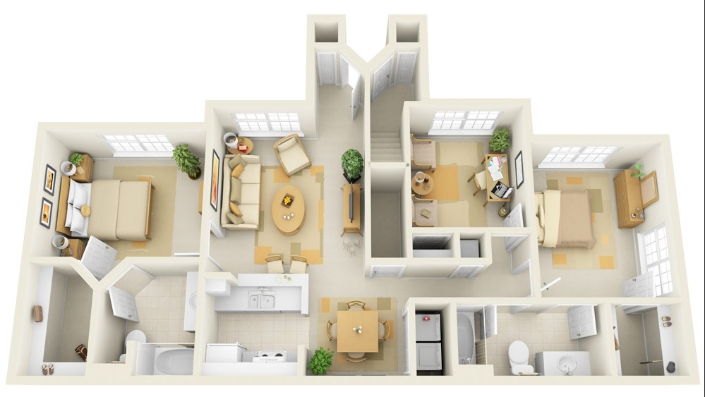 3 Bedroom Apartment/House Plans