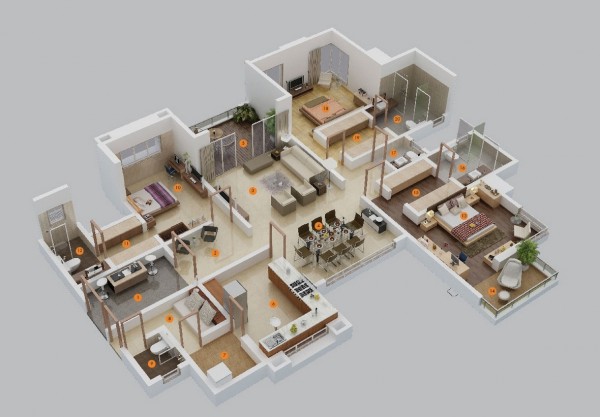 large 3 bedroom floor plans