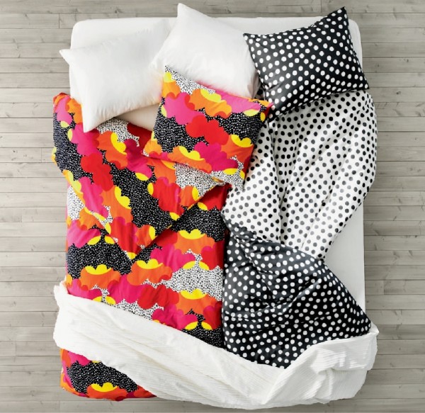 Bedding is frequently  shown as different on each side of the bed, emphasizing the identity of each individual while showing how well IKEA's textiles coordinate with each other.