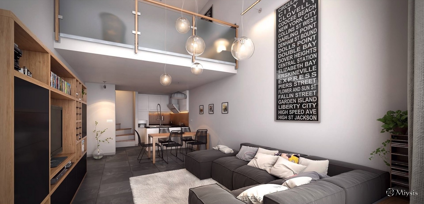 small loft studio   Interior Design Ideas