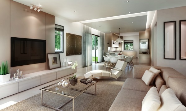 More comforting neutrals in this small living room.